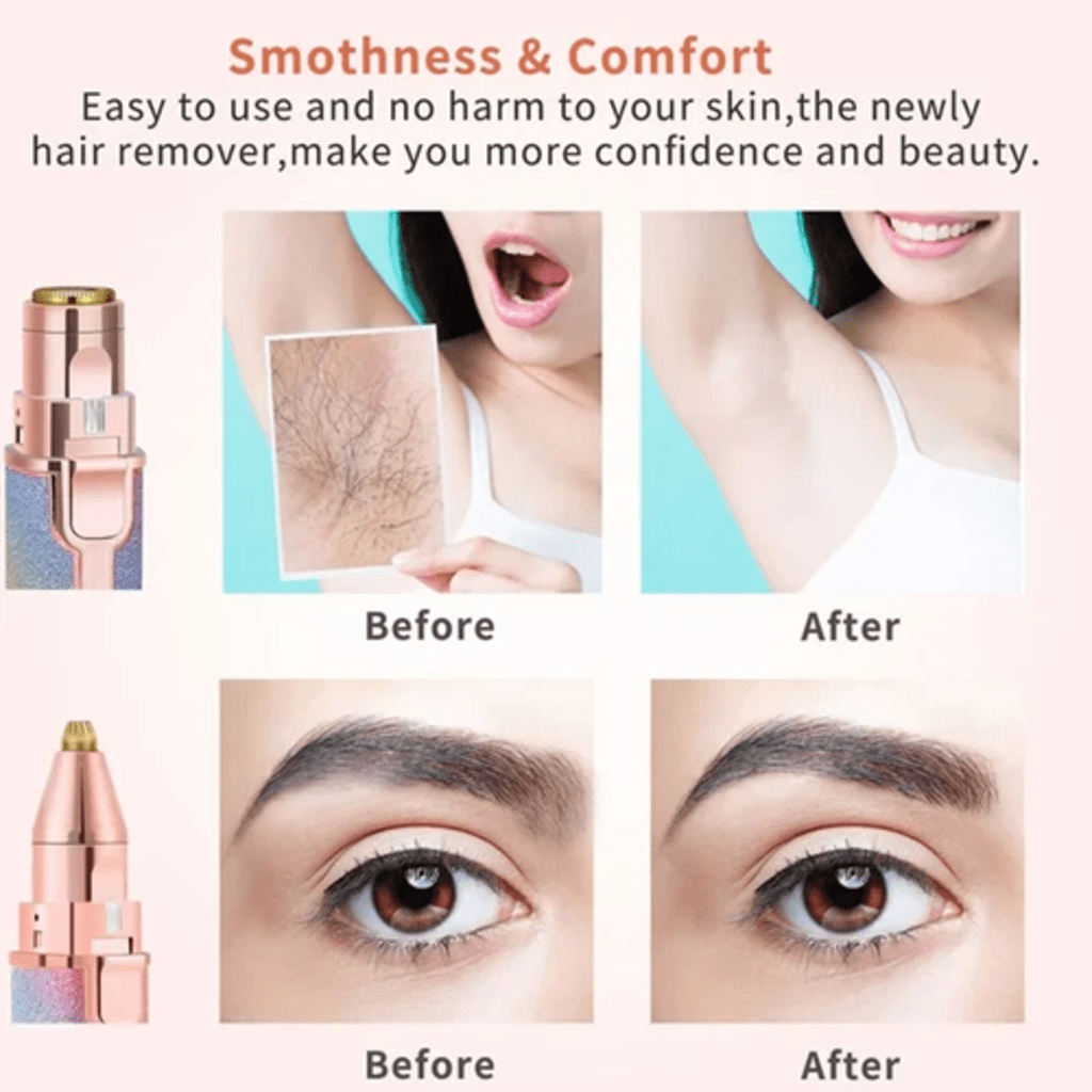 Electric Eyebrow Trimmer 2 in1 Rechargeable Facial Hair Removal Eyebrow Shaver